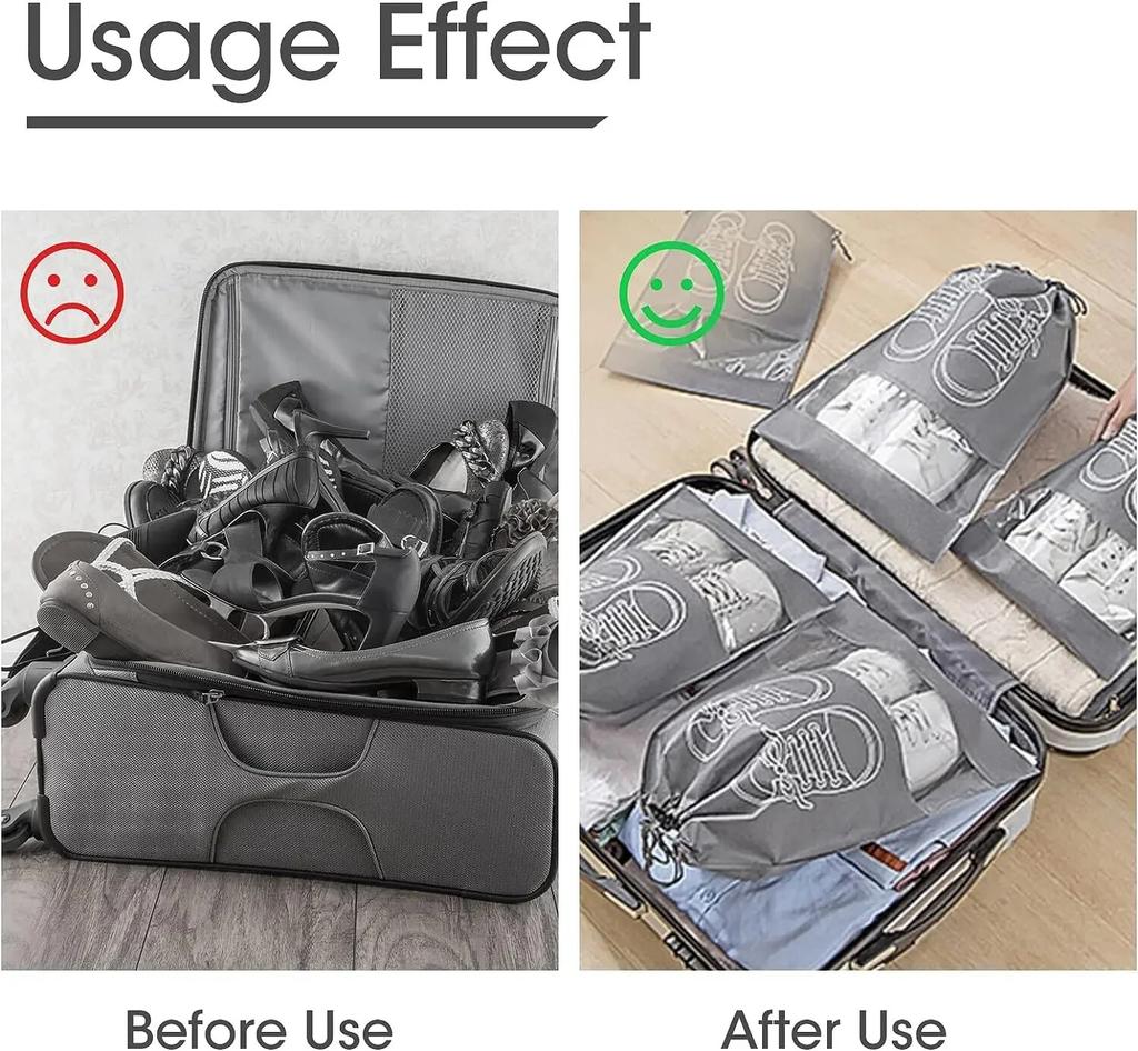 5/10 шт., сумки-органайзеры для хранения обуви, нетканые мешки для пыли, портативная дорожная сумка для обуви, упаковка для хранения обуви, органайзеры