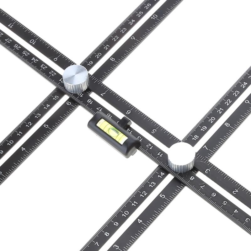 High Performance Adjustable Ceramic Tile Hole Open Locator Ruler Cutter Guide Tools Aluminum Alloy Lightweight Measurer