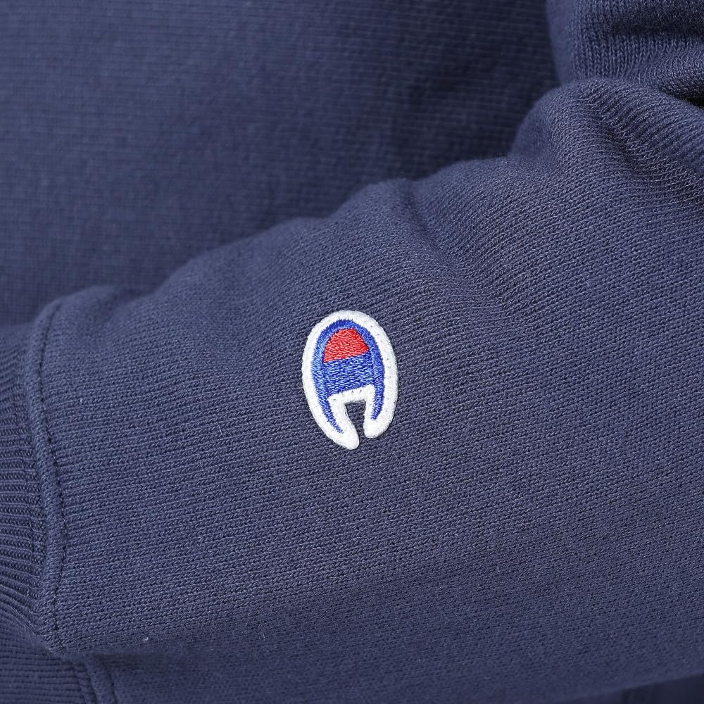 Толстовка с длинным рукавом, начесаная подкладка, круглый вырез, хлопок, США, толстовка с круглым вырезом, темно-синий цвет 2XL [Champion], плотность 11,5 унций(р) ОБРАТНОЕ ПЛЕТЕНИЕ(р) Мужской