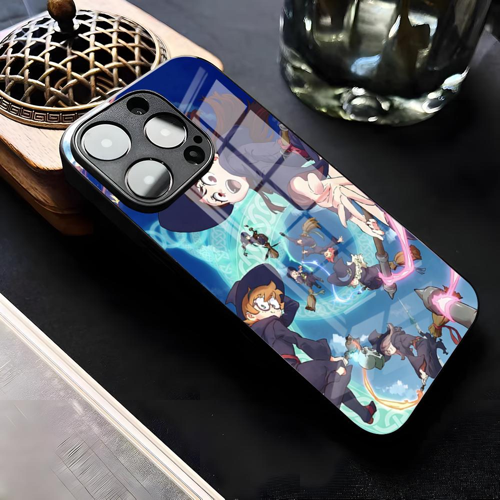 L-Little Witch Academia Phone Case For IPhone 17 Air 16 E Pro Max 15 14 13 Mini 12 Pro 11 Max Plus Black Glass Cover