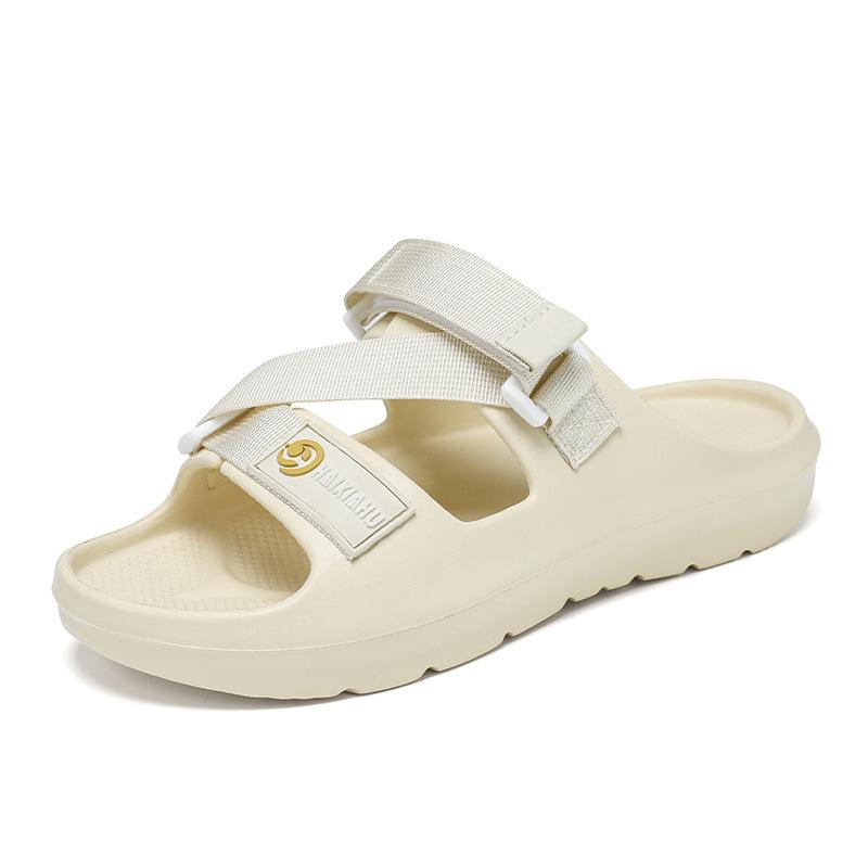 Мужские летние уличные регулируемые новые трендовые классные тапочки, двойные лямки, пляжные сандалии, одно слово, тапочки большого размера