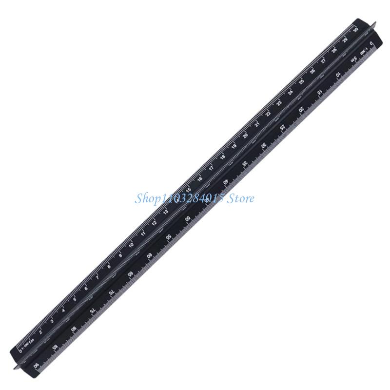 R6FF Aluminum Drafting Ruler With Clear Engraved Markings Measuring Scale