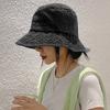 Denim Fisherman Hat Retro Style Unisex Sun Protection Basin Hat Flat Top Short Brim Solid Color Thin Bucket Hat