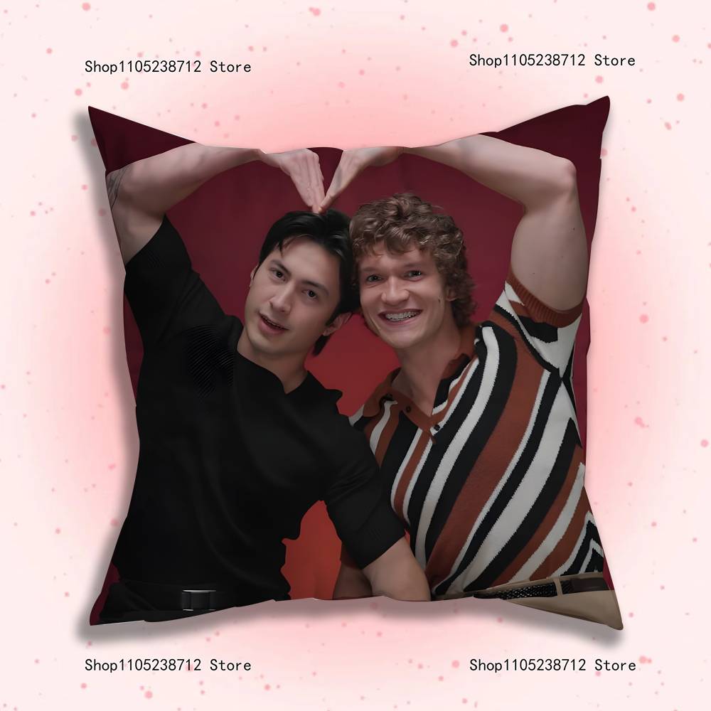 Vintage H-Heateds R-Rivalry Anime Pillow Case Anti-Dustmite Pillowcase Invisible Zipper Silky Short Plush Sofa Cushion Cover