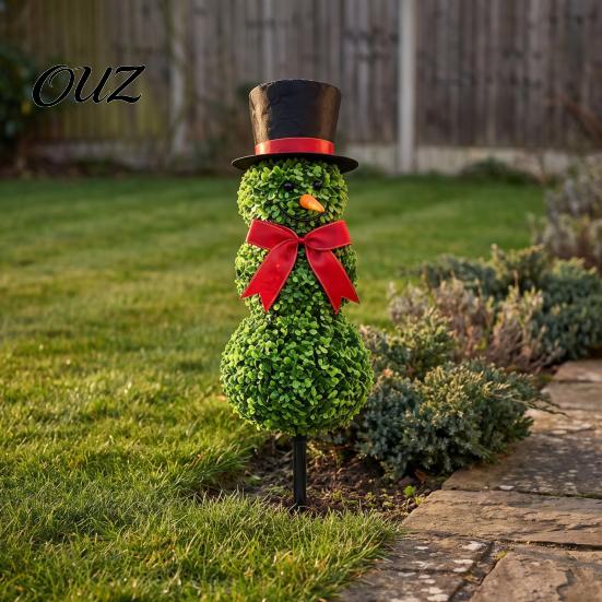 Christmas Gift for Neighbors Snowman Yard Stake, Simulation Topiary Decoration Holiday Atmosphere Decor Indoor Outdoor Porch Garden, Festive
