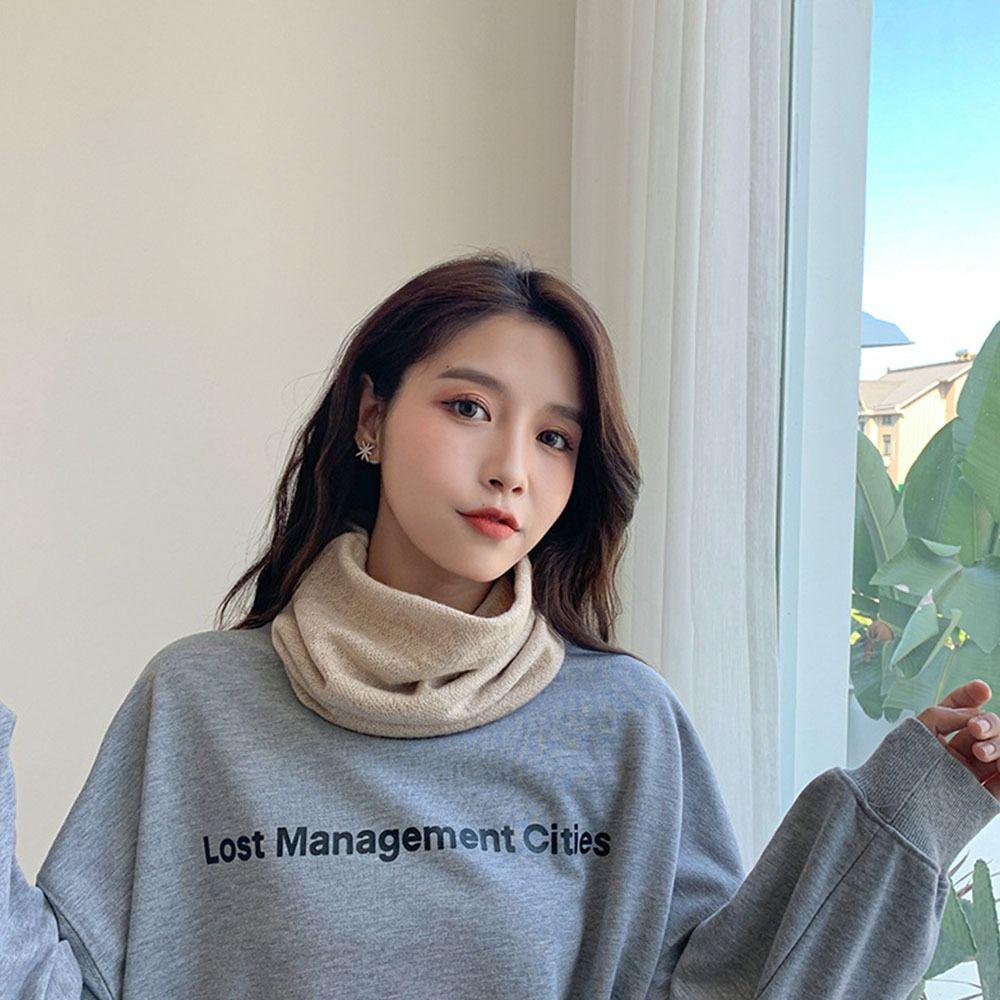 Neck Protection Women's Ear-mounted Masks Hanging Ear Neck Cover Knitted Bib  Autumn Winter