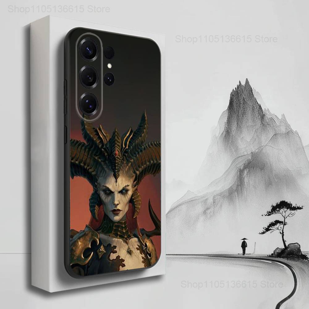 Игровой чехол L-Lilith D-Diablos для телефона Samsung S25, S24, S23, S22, S21, S20, S10, S9, Ultra, Plus, Lite, FE, Мягкий силиконовый черный чехол