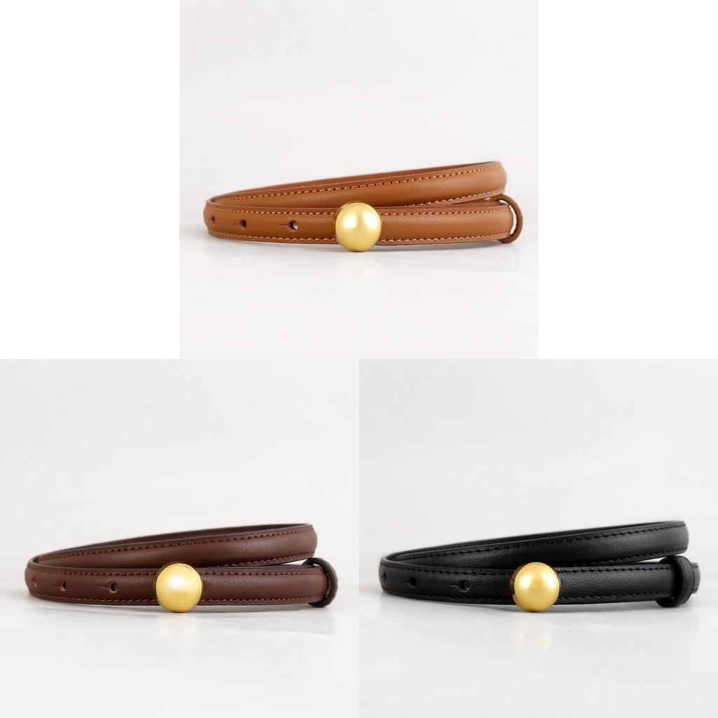 Genuine Leather Womens Skinny Belt With Pin Buckle For Dress And Summer Wear