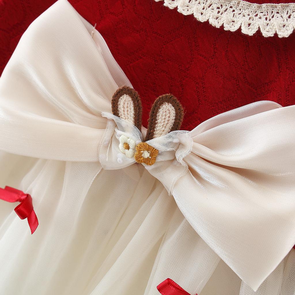 Платье для девочки Лолита с бантом, лоскутное платье принцессы, осеннее детское платье