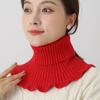 Winter Scarf Women's Cold-proof and Warm Knitted Bib Women's Korean Version of The Hedging Fake Collar Red Scarf Neck Protection Neck Cover Women