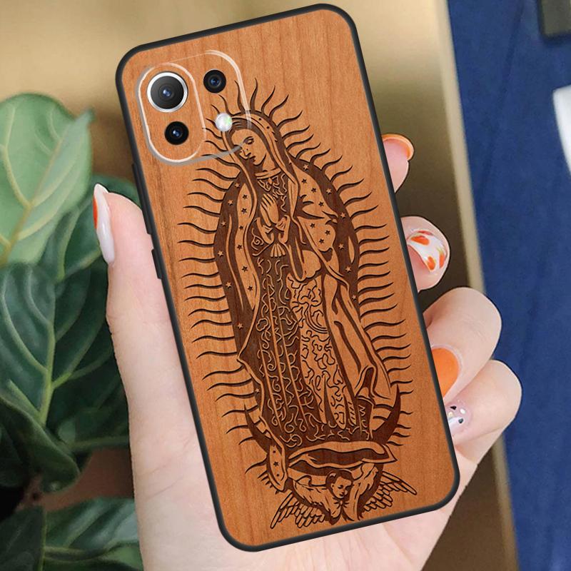 Buddha Jesus Guadalupe Wood Case For Xiaomi POCO X3 X5 F5 Pro C65 X4 F3 F4 M5s Mi 11T 12T 13T 12 Lite 14 13 Pro Cover