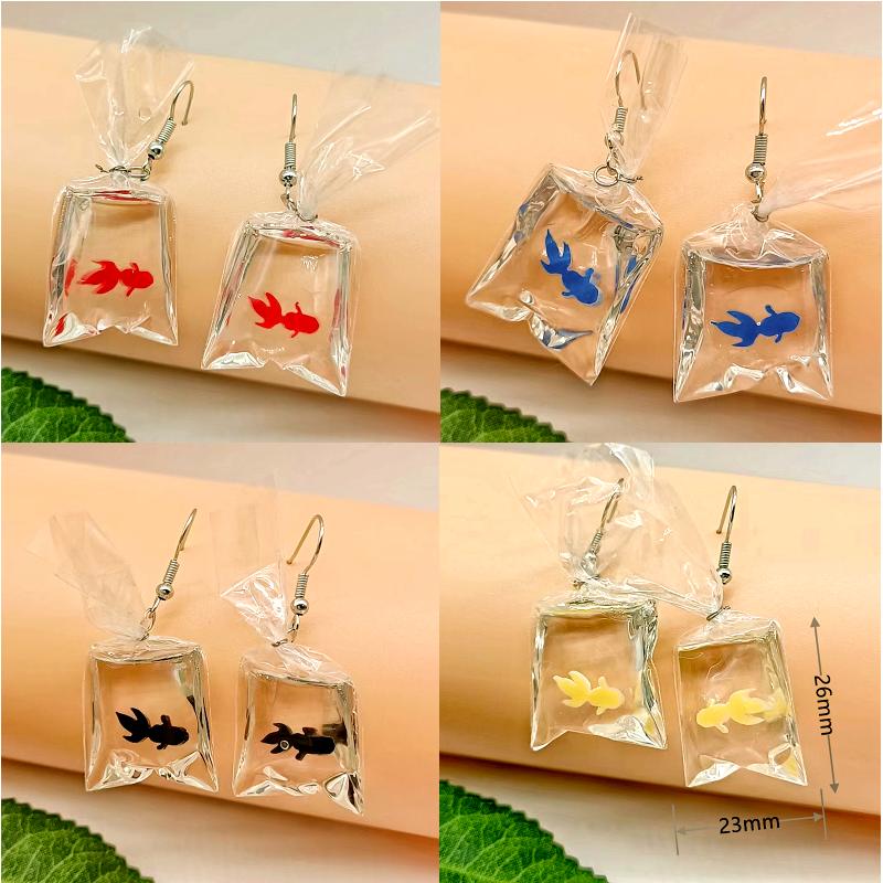 Ручная работа Рыбки Серьги 5 Цветов на Выбор Пластиковые Имитация Золотой Рыбки Серьги Модные Серьги Необычные Серьги Модные Украшения