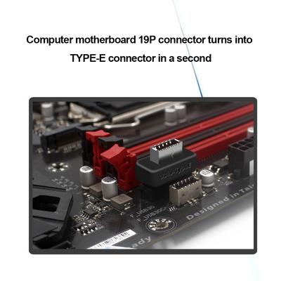 Адаптер USB-разъема материнской платы 19-контактный / 20-контактный для разъема Type-E на материнской плате компьютера, передний корпус, порт Type C для подключения
