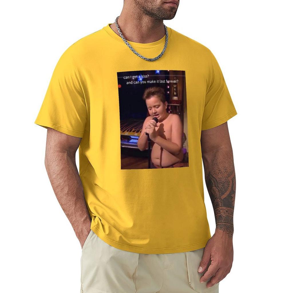 Могу ли я получить поцелуй и можешь ли ты сделать так, чтобы он длился вечно? Футболка Gibby Get A Kiss, новое издание, винтажная аниме-рубашка, мужская одежда