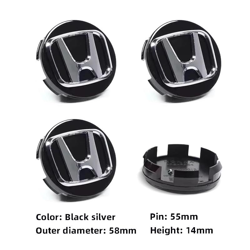 kymcz10 4Pcs Car Wheel Hub Cover Rim Center Cap Accessories For Honda Civic Fit Jazz Accord Pilot CRV Odyssey Passport City Shuttle HRV
