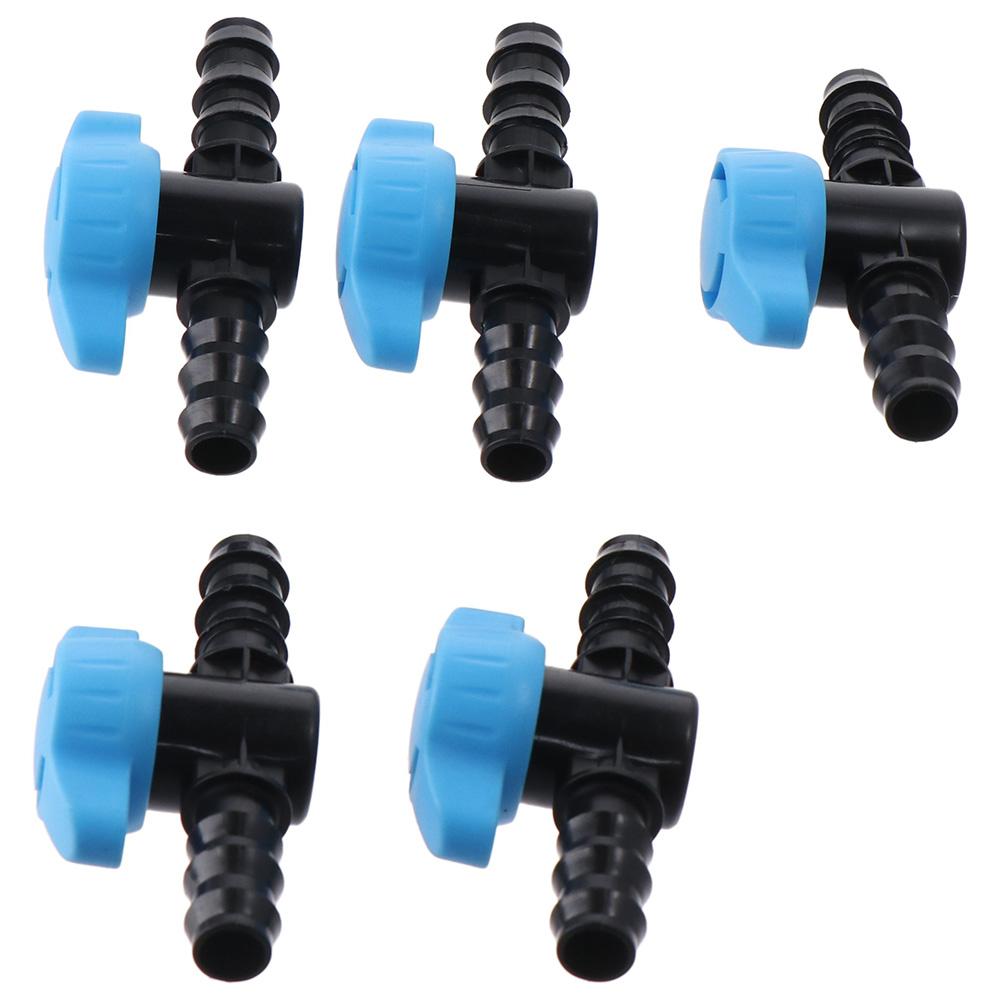 5pcs Black & Blue in-Line Ball Valve Plastic Water Valve Shut-Off Switch Water,Oil,Gas