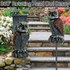 Fake Owl Decoy Lifelike Owl Scarecrow Sculpture with 360 Rotating Head for Garden Yard Bird Repellent Outdoor Bird Deterrent New