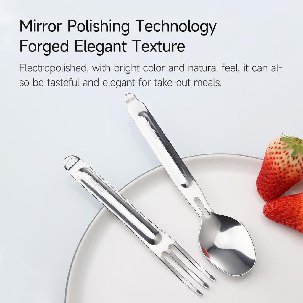 Набор столовых приборов Xiaomi Nextool, 2 шт./компл., стальной нож, вилка, ложка, столовые приборы для семейного путешествия, портативная посуда с ящиком для хранения, мини-посуда для пикника