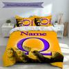 3pcs Custom Name Omega Psi Phi Bedding Set,Includes 1 Duvet Cover and 2 Pillowcases,All-season Bedroom Decor