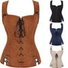 Женский жилет на шнуровке Renaissance Vinatge с квадратным вырезом без рукавов в средневековом стиле Slim Fit Solid Top Halloween Cosplay Top