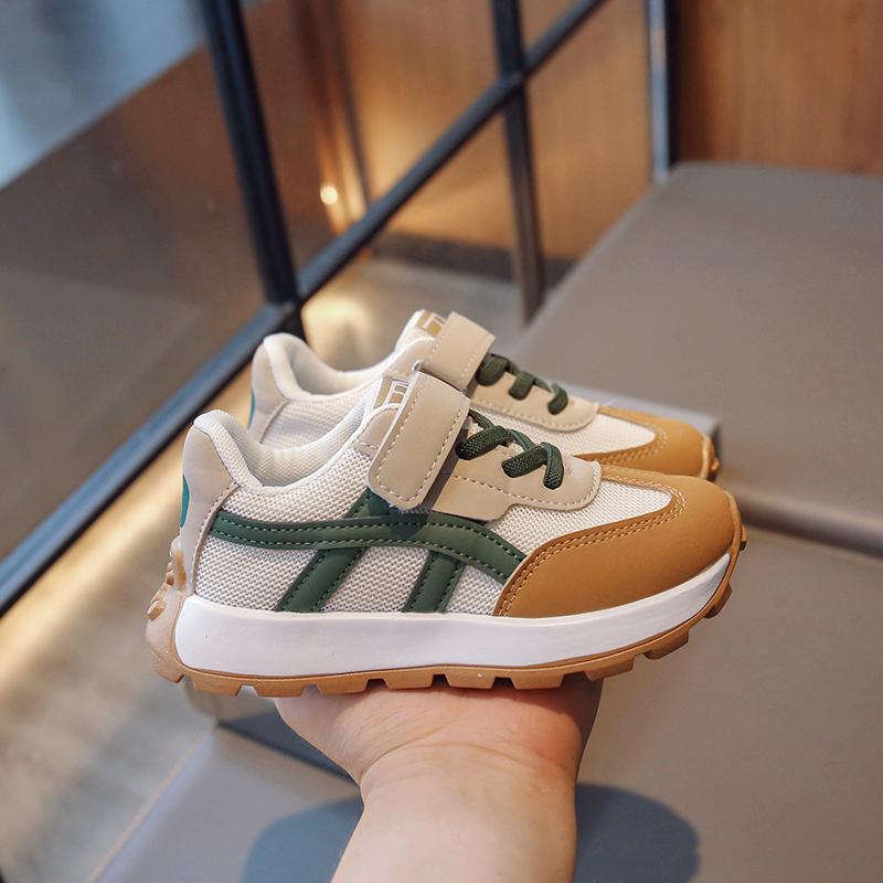 Children's Fashion Breathable Velcro Double Mesh Sports and Casual Shoes Student Versatile Children's Shoes Forrest Gump Shoes