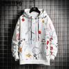 Men's Hoodies Men Spring Anime Graffiti Sweatshirt Male Hip Hop Harajuku Japanese Streetwear