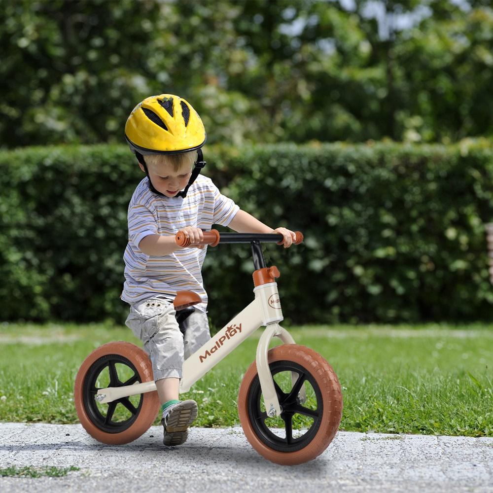 Malplay 12 Inch EVA Wheels Cream Childrens Balance Bike