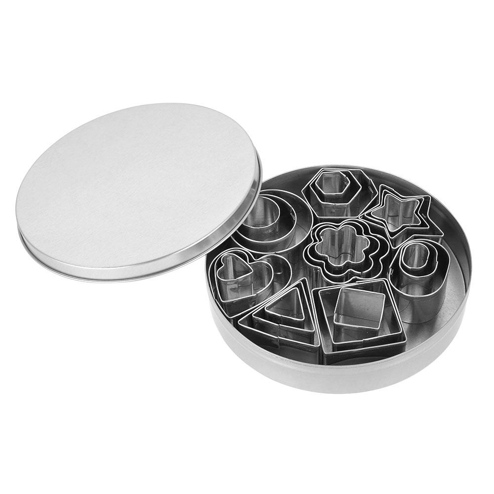 24pcs Cookie Moulds Stainless Steel DIY Biscuit Slicer Geometric Shapes Cookie Cutter Xmas Kitchen Baking Biscuit Mould