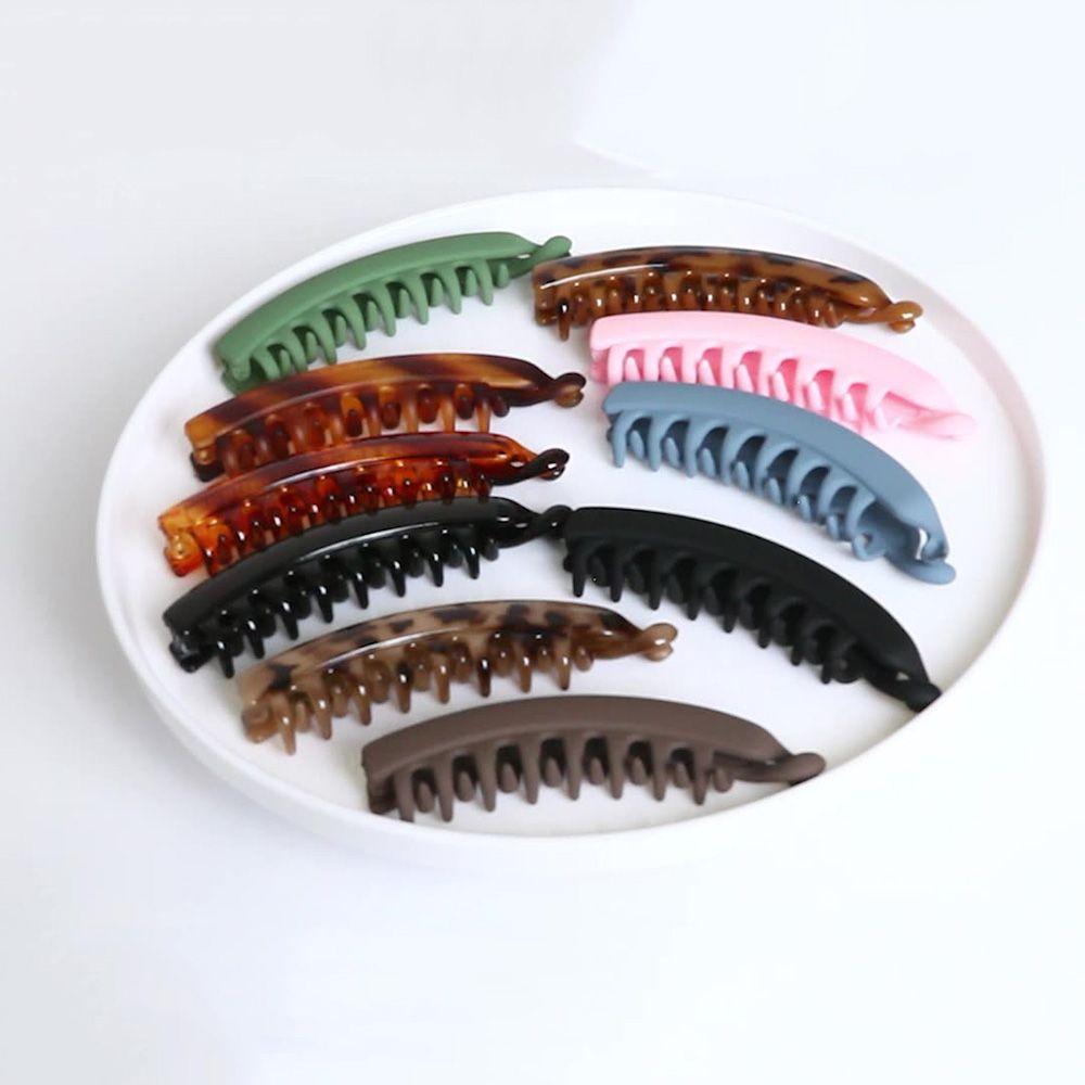 Solid Color Headwear Hair Accessories Hair Claws Ponytail Barrettes Banana Clip Hair Clips