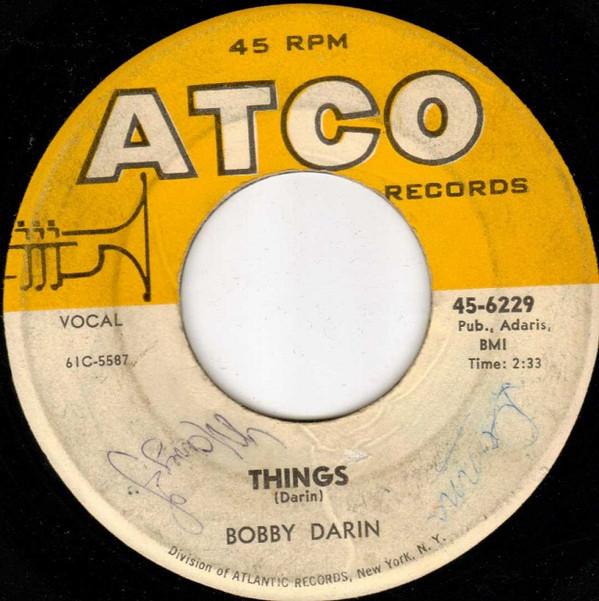 7-дюймовая пластинка BOBBY DARIN Things Jailer Bring Me Water 456229 ATCO Records 1962 США Рок Б/у