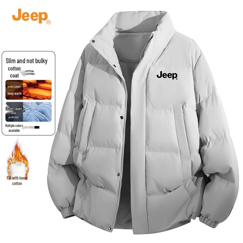 Jeep Мужская повседневная теплая хлопковая куртка с высоким воротником