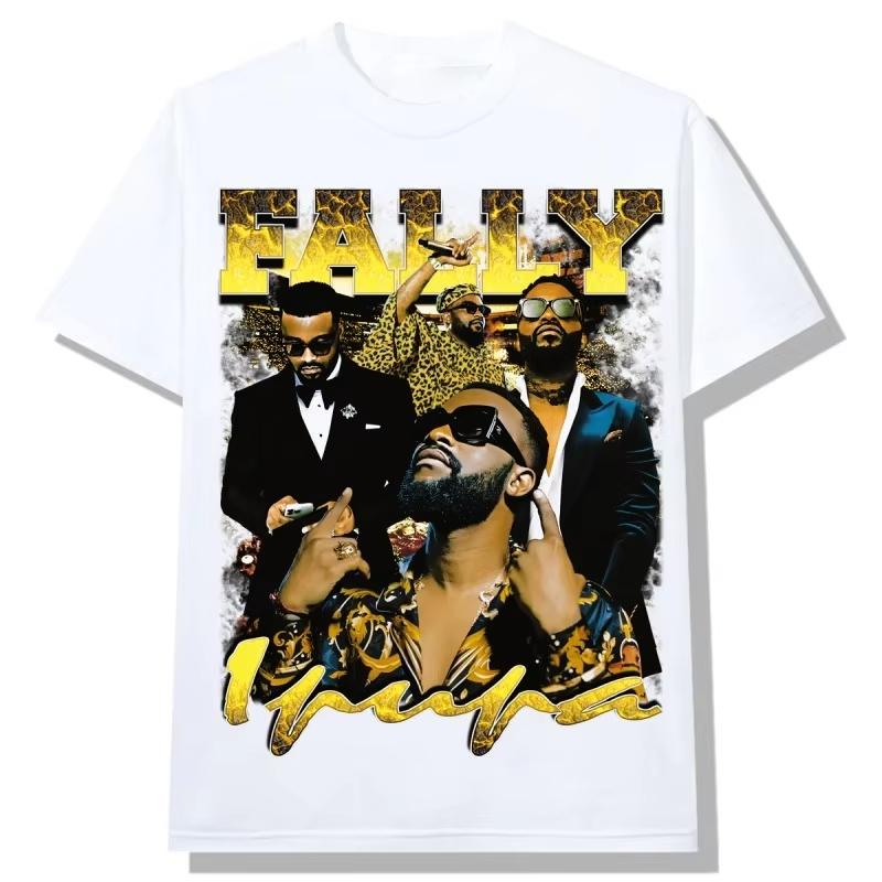 Футболка с мерчем Fally Ipupa для мужчин и женщин, летняя, хлопковая, Y2K, хип-хоп одежда, оверсайз, с коротким рукавом