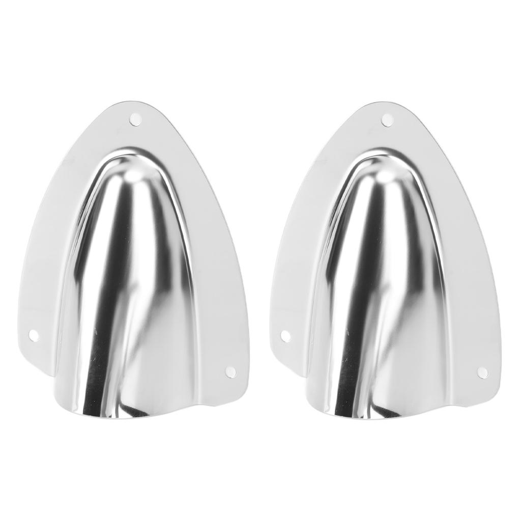1 Pair Stainless Steel Clam Shell Vent Polished Marine Wire Cable Vent Cover for Yacht Boats Fishing Boats 120mm 4.72in