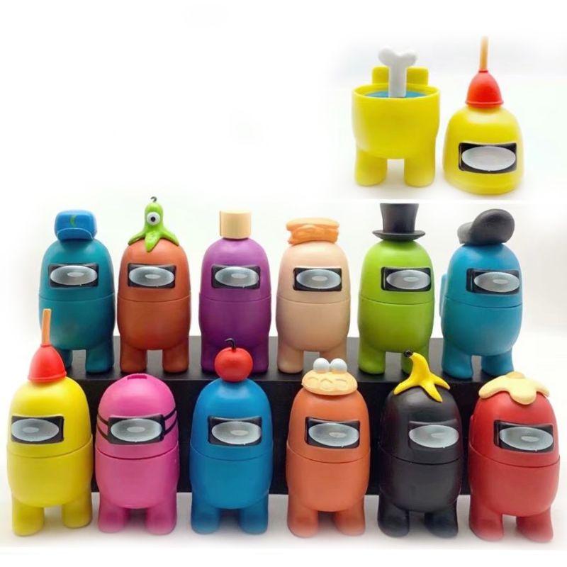 12pcs Among Christmas Us Action Figure Crewmate Impostor Game Car Decor Desktop