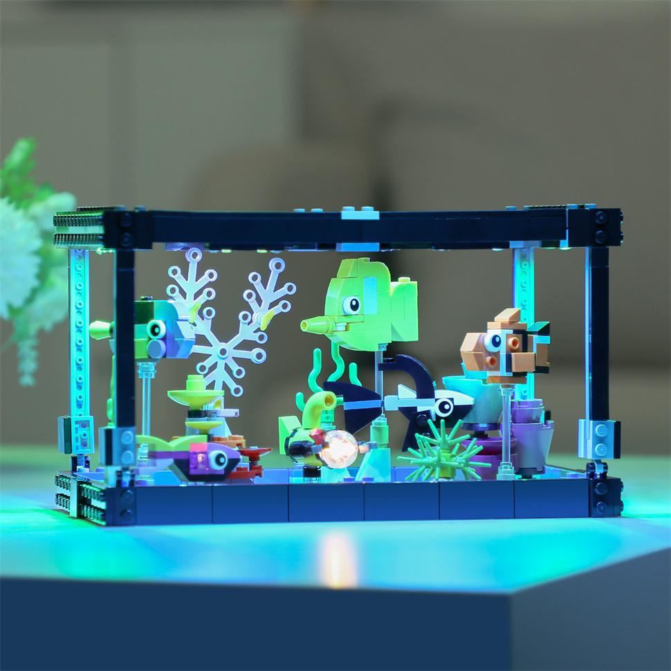 Комплект светодиодных фонарей SuSenGo для набора строительных блоков для аквариума 31122 (НЕ включать модель) Игрушки из кубиков-ламп для