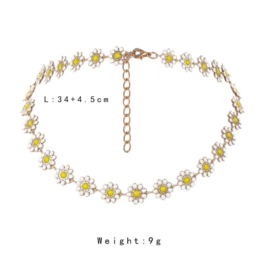 Fashion Wedding Women Daisy Necklace Clavicle Necklace Choker Boho