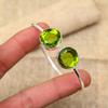 Peridot Gemstone Handmade 925 Solid Sterling Silver Jewelry Adjustable Cuff For Women