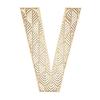 Large Wooden Letter - V - Wood - Openwork - To Decorate - 24 Cm - Creative Hobbies