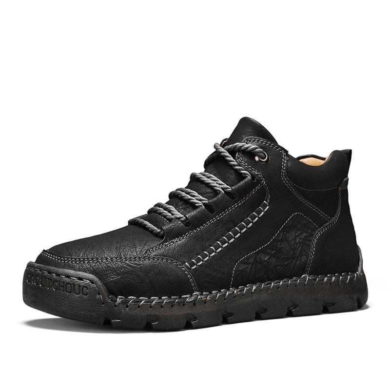 New Arrival Men High Top Shoes Treking Footwear Outdoor Leather Ankle Boots Fashion Lace Up Motorcycle Boots Non-Slip Man Botas