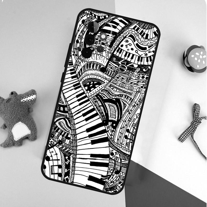 Музыкальные клавиши пианино для Samsung Galaxy A53 A33 A13 A54 A34 A14 A55 A35 A15 A05 A06 A16 A22 A32 A52 Чехол для телефона