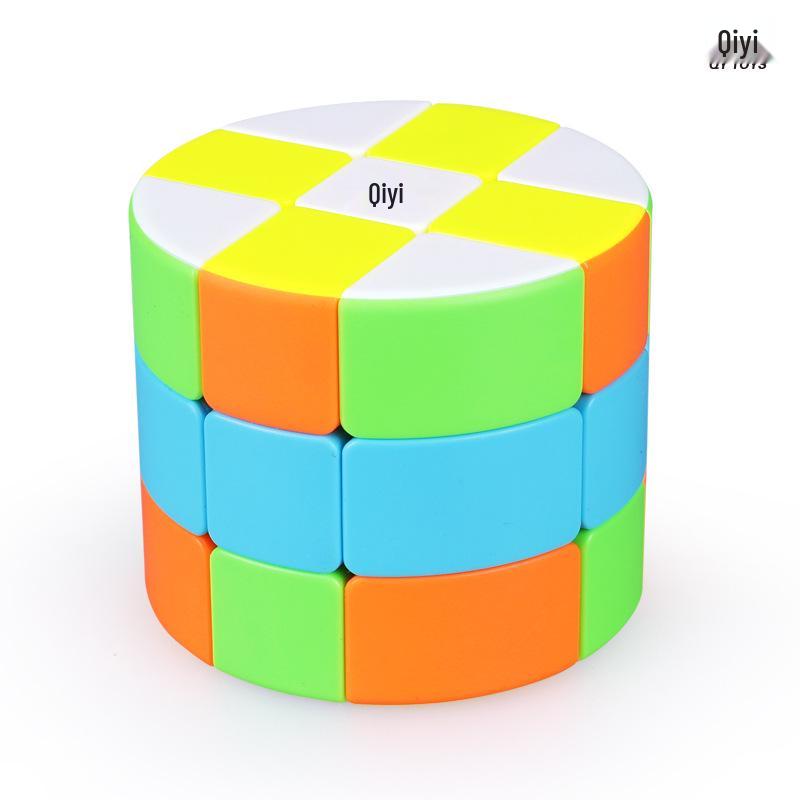 Цилиндрический кубик Рубика Qiyi 3x3x3, однотонный, без наклеек, гладкая трехслойная круглая головоломка, игрушка для детей.