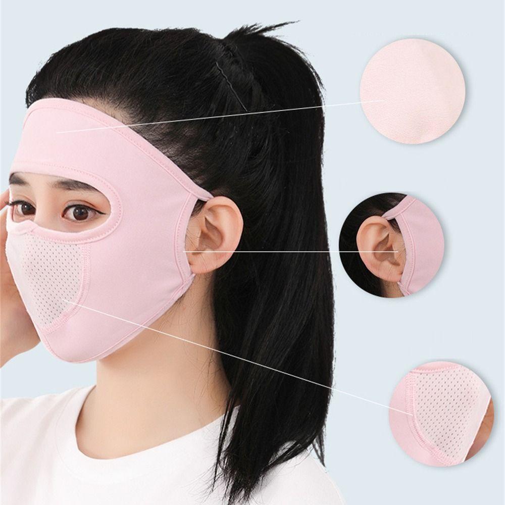 Ice Silk UV Protection Mask Breathable Forehead Protector Fashion Sun Protection Mask  Summer