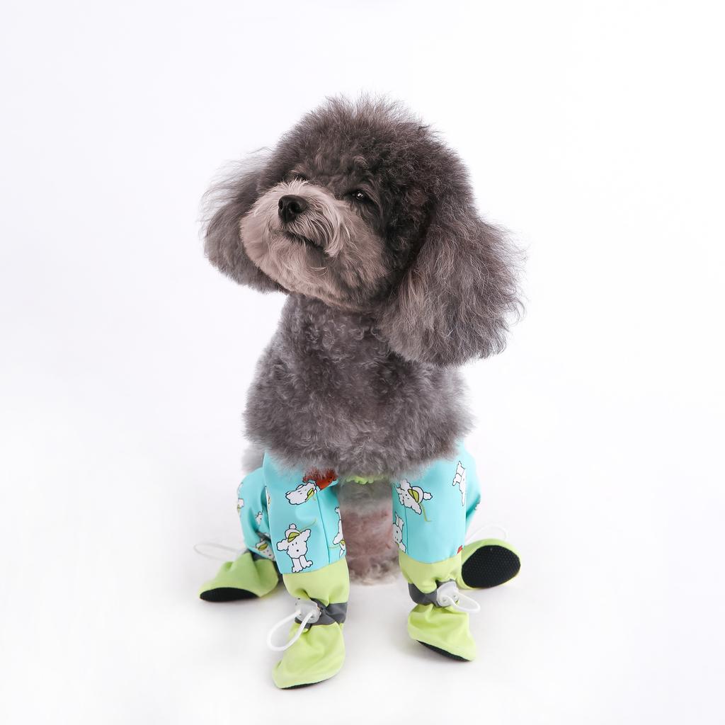 Autumn and winter dog going out dust pants foot Maillard bear waterproof and anti-dirty small dog walking dog pet dog clothes