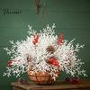 Winter Front Door Decoration Artificial Christmas Hanging Basket with Pine Branches, Red Berries & Pinecones, Natural Style Porch Decor Pre-lit