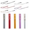 Spring Hinged Slim Reading Glasses Readers with Pen Clip Tube Case Slim Pen Reading Glasses