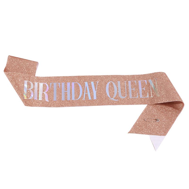 Европейская и американская мода Блестящая лента на день рождения - Лента Королева/Девушка на день рождения