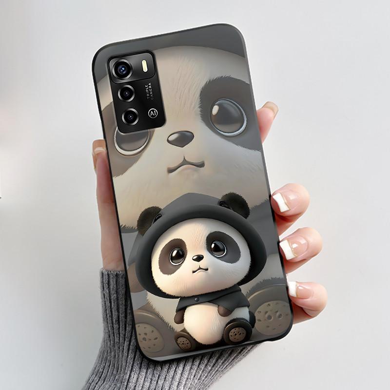 Чехол для смартфона ZTE Blade V40 Vita / V41, роскошный, милый, с кроликом, забавный, черный, корпус, мягкий силиконовый защитный чехол