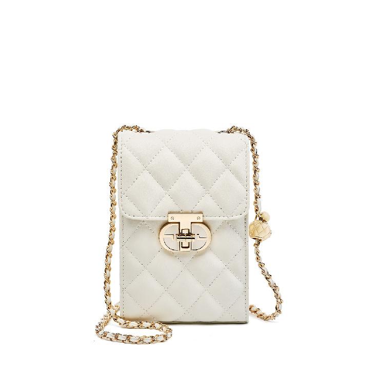 2025 New Genuine Leather Mini Phone Bag, Commuting Crossbody Small Bag, Quilted Chain Women's Bag, Fashionable Handbag for Women