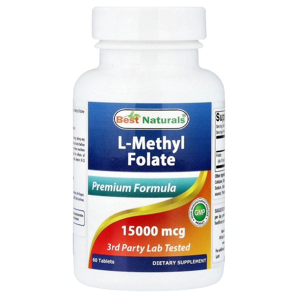 Naturals Премиум Формула L-Метилфолат 15 000 мкг Таблетки 1 шт 60 Таблеток