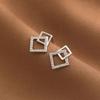 Geometric Square Earrings for Women Korean Style Fresh Temperament Fashionable Hollow Earrings Sweet